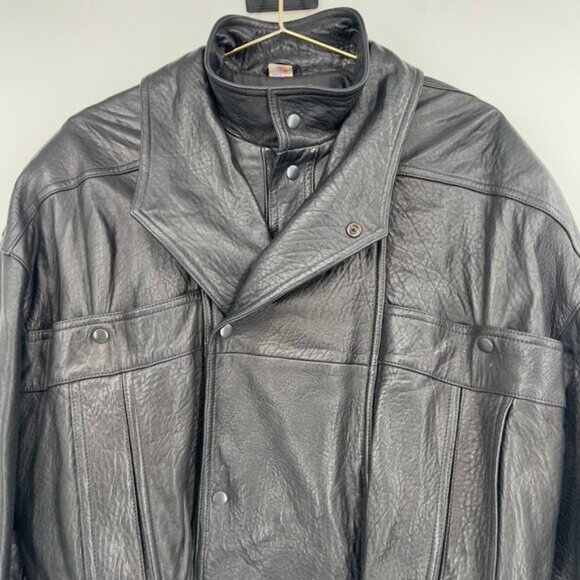 Michael Hoban North Beach Black Leather Jacket Size 38 Made in USA - Picture 4 of 14